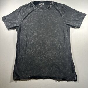 Legends Mens Large Black Acid Wash T Shirt Short Sleeve Lyocell Blend